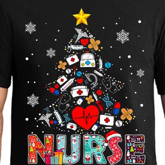 Nurse Christmas Tree Stethoscope RN LPN Scrub Nursing Xmas Pajama Set