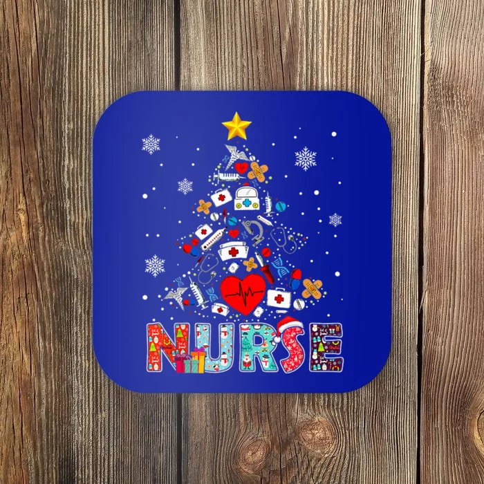 Nurse Christmas Tree Stethoscope RN LPN Scrub Nursing Xmas Coaster