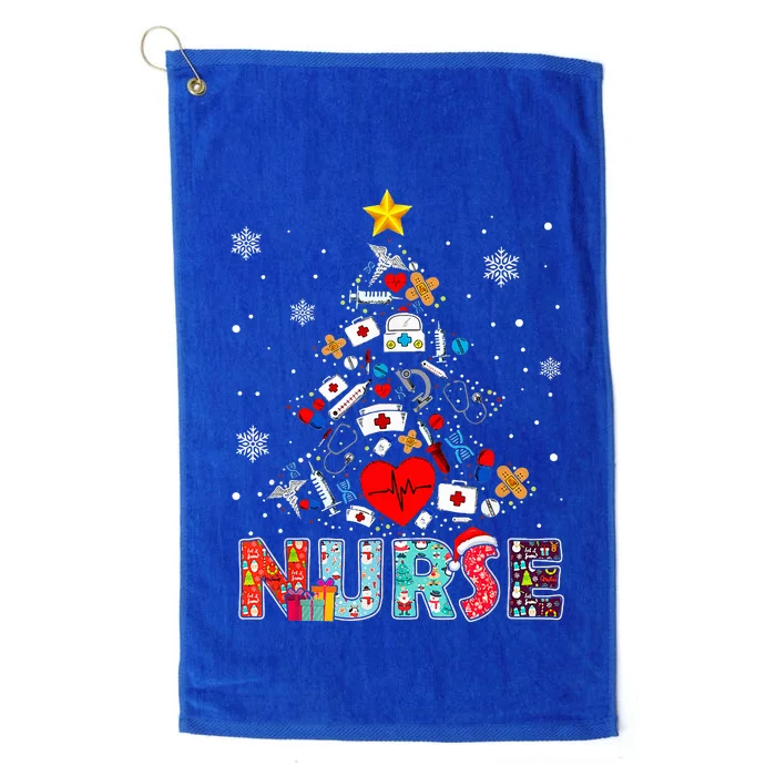 Nurse Christmas Tree Stethoscope RN LPN Scrub Nursing Xmas Platinum Collection Golf Towel