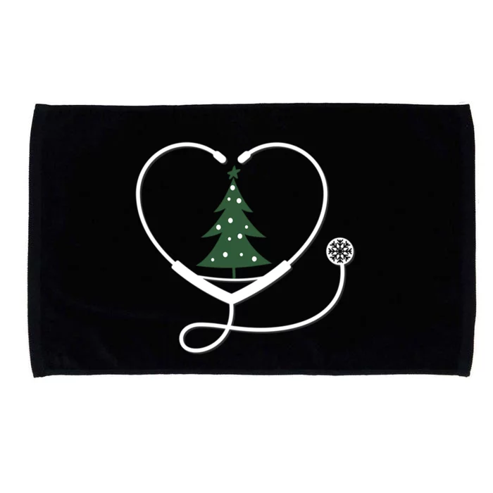 Nurse Christmas Tree Snowflake Stethoscope Cool Xmas Heart Cute Gift Microfiber Hand Towel