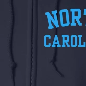 North Carolina Throwback Design State Of Nc Full Zip Hoodie