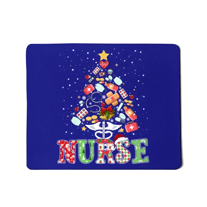 Nurse Christmas Tree Stethoscope Rn Lpn Scrub Nursing Xmas Cute Gift Mousepad