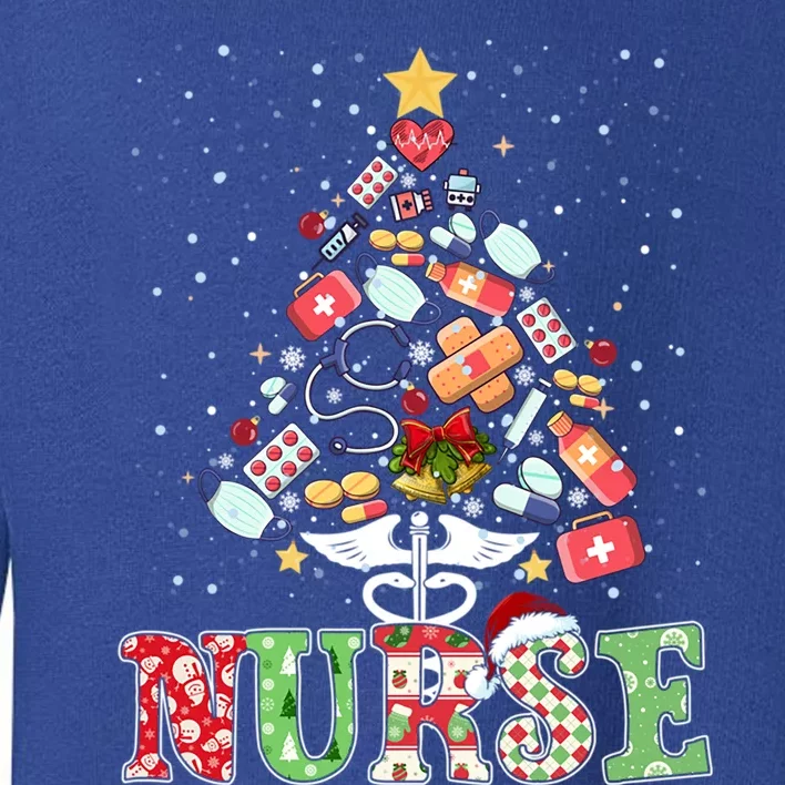 Nurse Christmas Tree Stethoscope Rn Lpn Scrub Nursing Xmas Cute Gift Toddler Sweatshirt