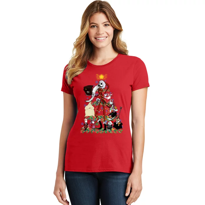 Nightmare Christmas Tree Santa Jack Sally Oogie Boogie Nightmare Women's T-Shirt