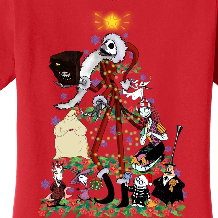 Nightmare Christmas Tree Santa Jack Sally Oogie Boogie Nightmare Women's T-Shirt