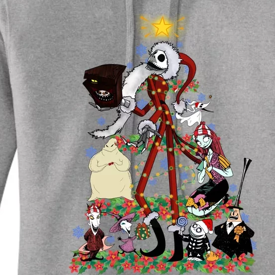 Nightmare Christmas Tree Santa Jack Sally Oogie Boogie Nightmare Women's Pullover Hoodie