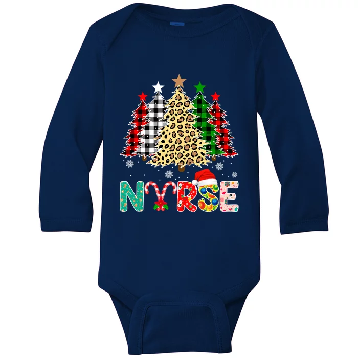 Nurse Christmas Tree Stethoscope Rn Lpn Scrub Xmas Nursing Gift Baby Long Sleeve Bodysuit