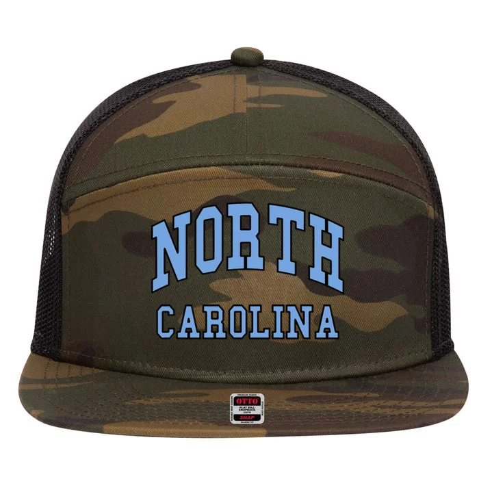 North Carolina Throwback Design State Of Nc Classic 7 Panel Mesh Trucker Snapback Hat