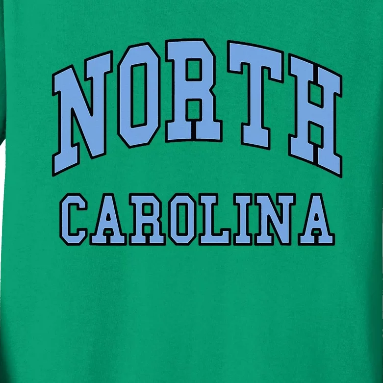 North Carolina Throwback Design State Of Nc Classic Kids Long Sleeve Shirt