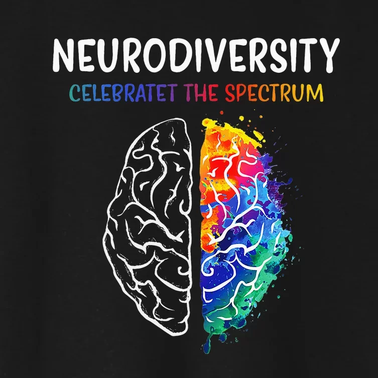 Neurodiversity celebrate the spectrum Brain Autism Awareness Women's Crop Top Tee