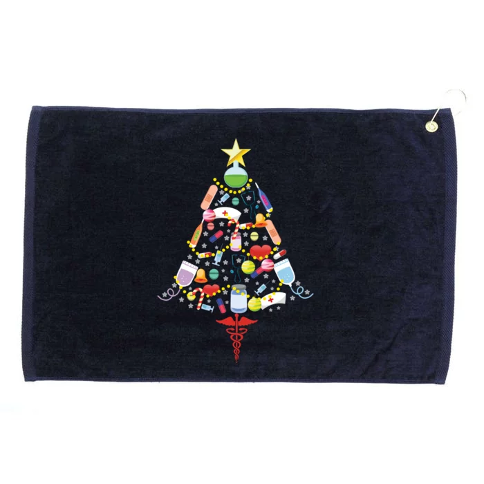 Nurse Christmas Tree Medical Tools Funny Xmas Holiday Decor Gift Grommeted Golf Towel