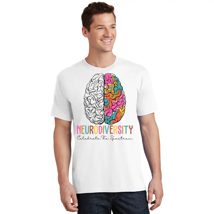 Neurodiversity Celebrate The Spectrum Brain Autism Awareness T-Shirt