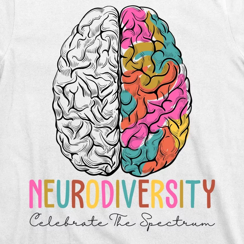 Neurodiversity Celebrate The Spectrum Brain Autism Awareness T-Shirt