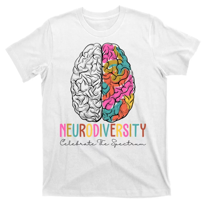 Neurodiversity Celebrate The Spectrum Brain Autism Awareness T-Shirt