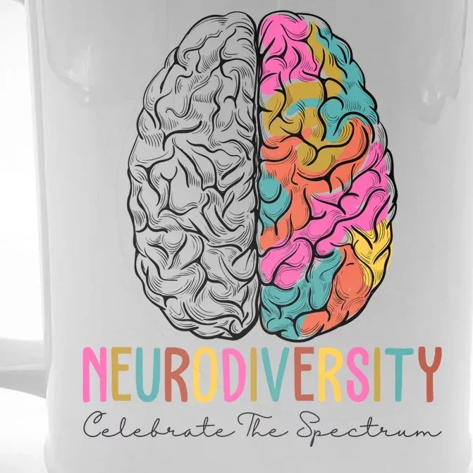 Neurodiversity Celebrate The Spectrum Brain Autism Awareness Front & Back Beer Stein