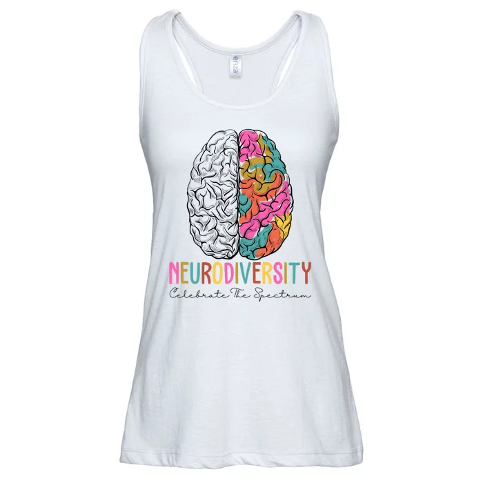 Neurodiversity Celebrate The Spectrum Brain Autism Awareness Ladies Essential Flowy Tank