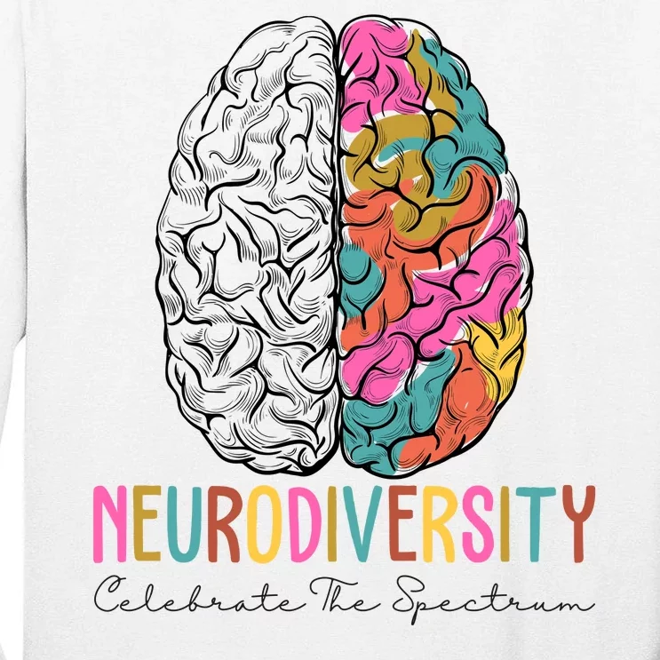 Neurodiversity Celebrate The Spectrum Brain Autism Awareness Tall Long Sleeve T-Shirt