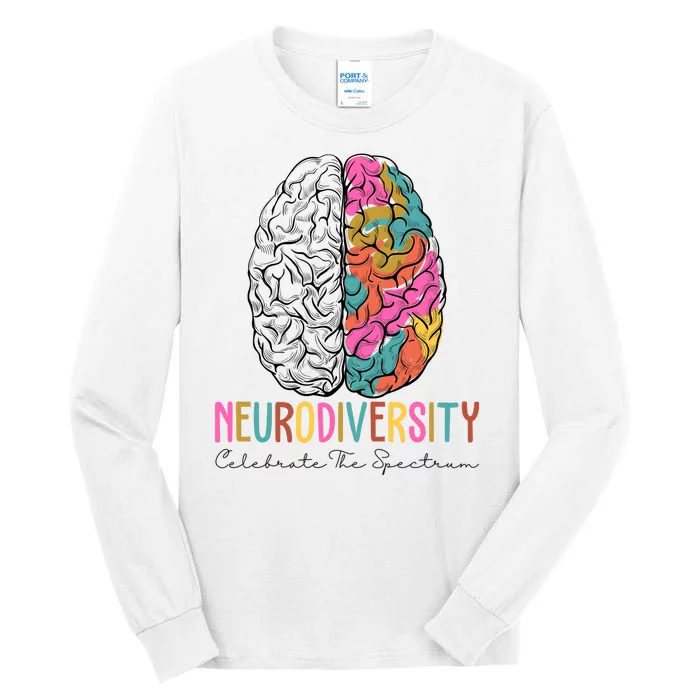 Neurodiversity Celebrate The Spectrum Brain Autism Awareness Tall Long Sleeve T-Shirt