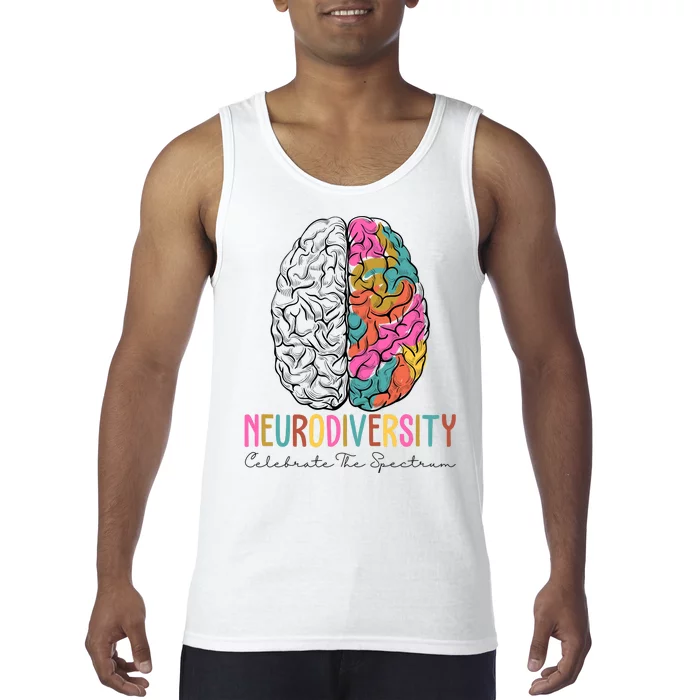 Neurodiversity Celebrate The Spectrum Brain Autism Awareness Tank Top