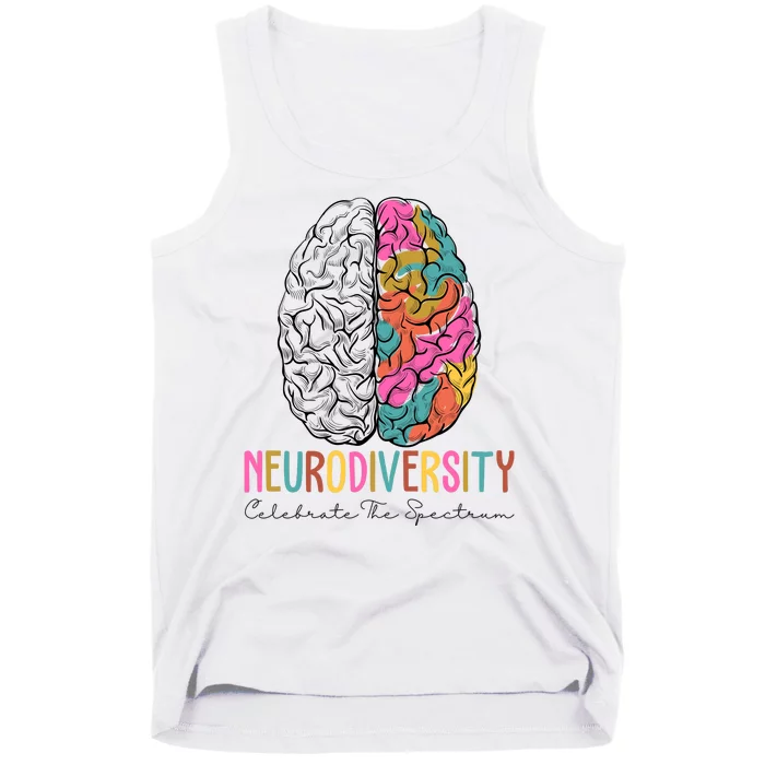 Neurodiversity Celebrate The Spectrum Brain Autism Awareness Tank Top