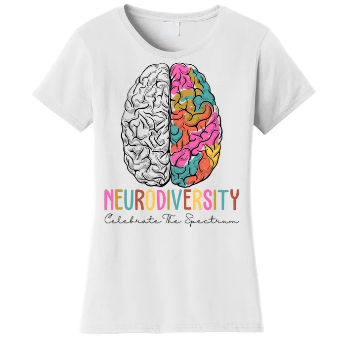 Neurodiversity Celebrate The Spectrum Brain Autism Awareness Women's T-Shirt