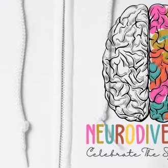 Neurodiversity Celebrate The Spectrum Brain Autism Awareness Full Zip Hoodie