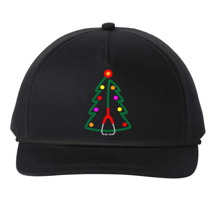 Nurse Christmas Tree Stethoscope Nurses Xmas Snapback Five-Panel Rope Hat