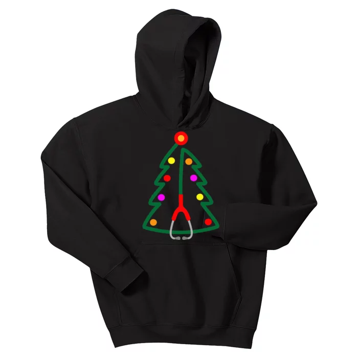 Nurse Christmas Tree Stethoscope Nurses Xmas Kids Hoodie