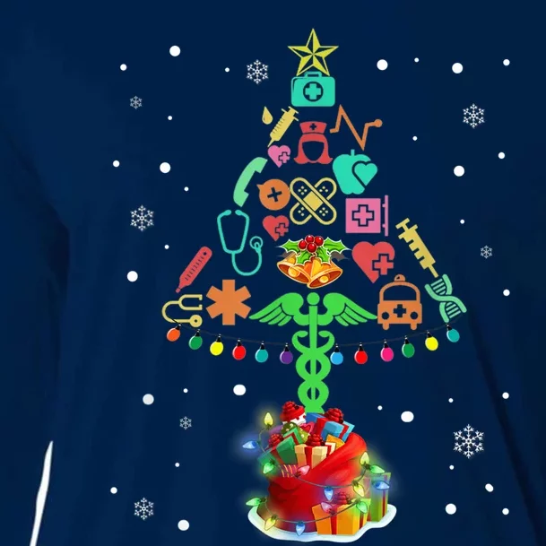 Nurse Christmas Tree Medical Lights Gifts For Woman Cooling Performance Long Sleeve Crew