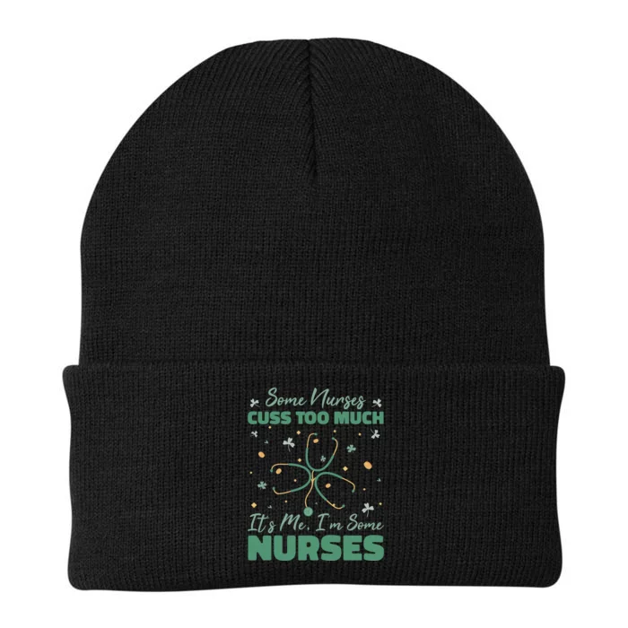 Nurses Cuss Too Much Funny St Patricks Day Knit Cap Winter Beanie