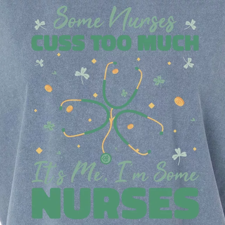 Nurses Cuss Too Much Funny St Patricks Day Garment-Dyed Women's Muscle Tee