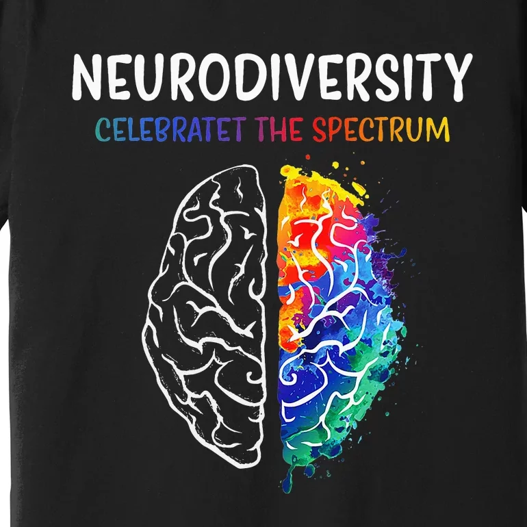 Neurodiversity Celebrate The Spectrum Brain Autism Premium T-Shirt