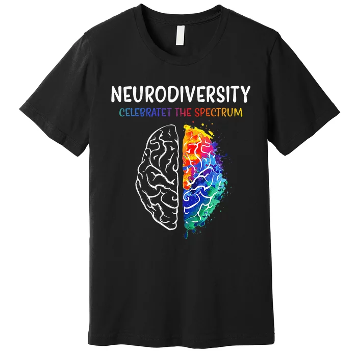 Neurodiversity Celebrate The Spectrum Brain Autism Premium T-Shirt