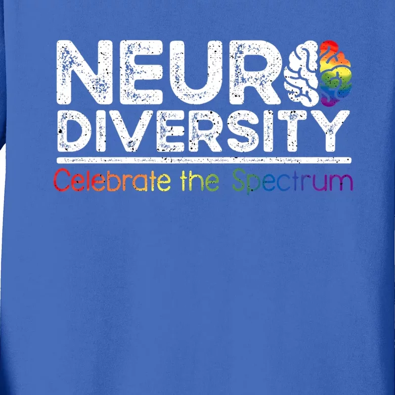 Neurodiversity Celebrate Tal Health Adhd Autism Awareness Gift Kids Long Sleeve Shirt