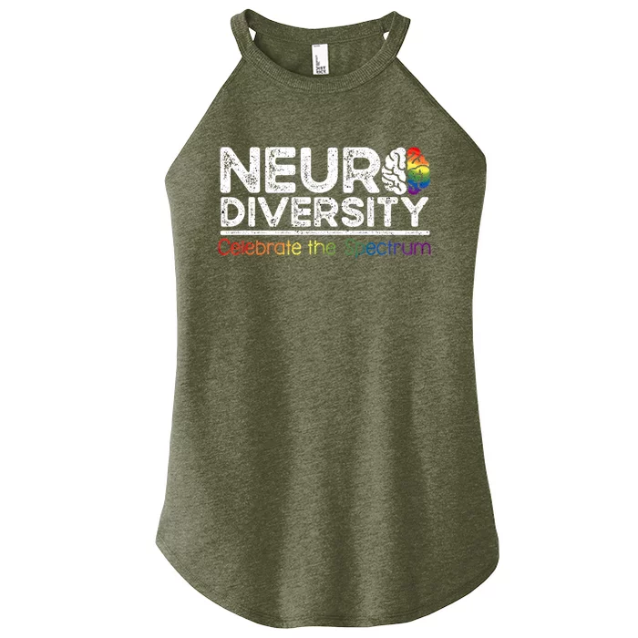 Neurodiversity Celebrate Tal Health Adhd Autism Awareness Gift Women’s Perfect Tri Rocker Tank