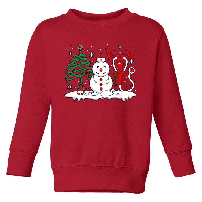 Nurse Christmas Tree Snowman Reindeer Toddler Sweatshirt