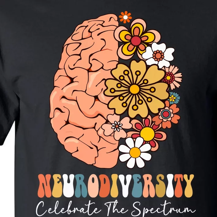 Neurodiversity Celebrate The Spectrum Brain Autism Awareness Tall T-Shirt