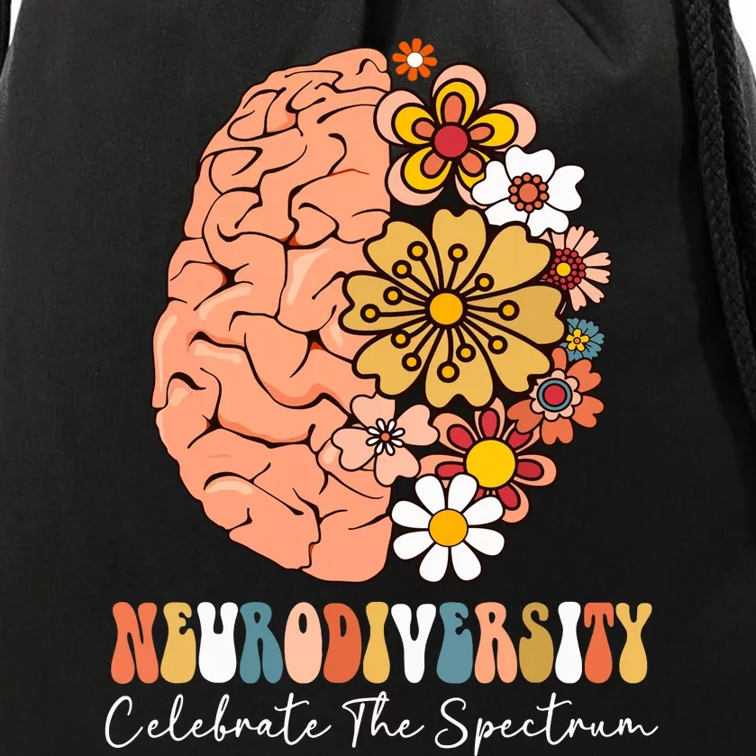 Neurodiversity Celebrate The Spectrum Brain Autism Awareness Drawstring Bag