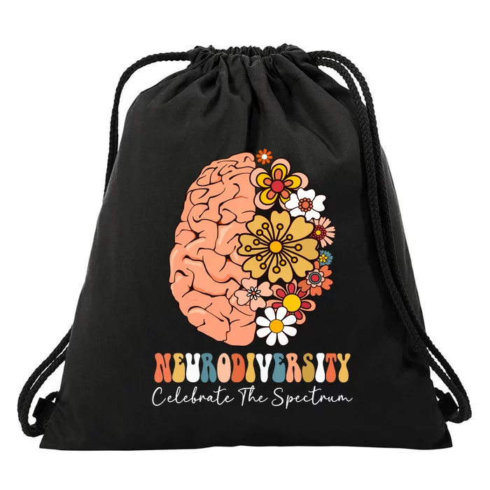 Neurodiversity Celebrate The Spectrum Brain Autism Awareness Drawstring Bag