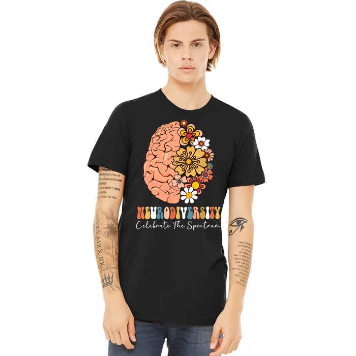 Neurodiversity Celebrate The Spectrum Brain Autism Awareness Premium T-Shirt