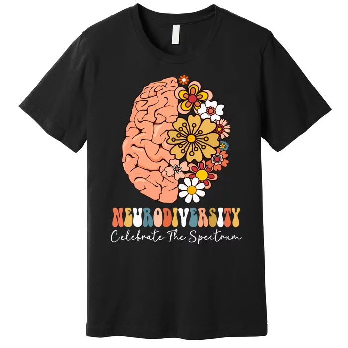 Neurodiversity Celebrate The Spectrum Brain Autism Awareness Premium T-Shirt