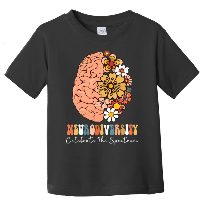 Neurodiversity Celebrate The Spectrum Brain Autism Awareness Toddler T-Shirt