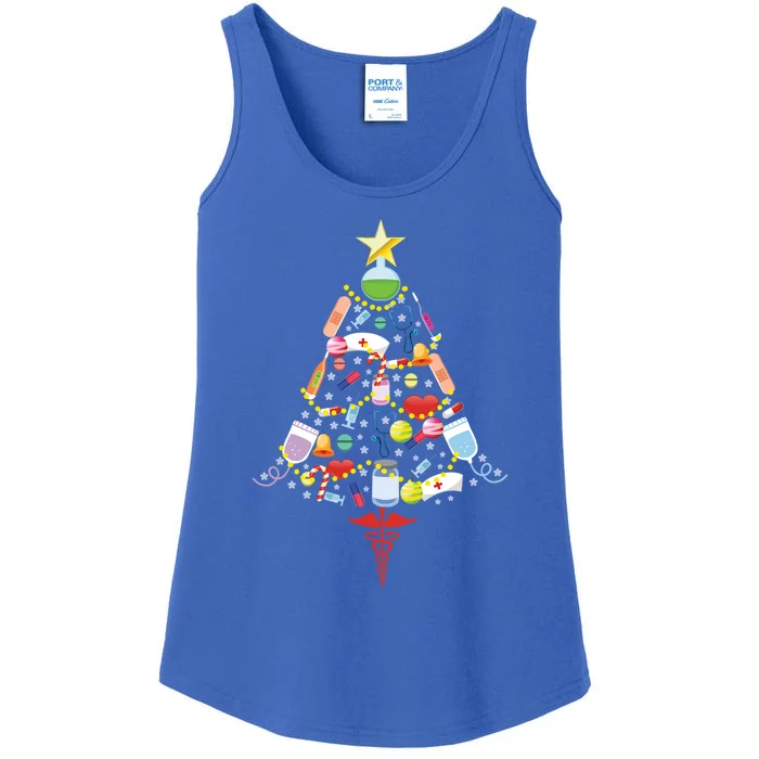 Nurse Christmas Tree Medical Tools Funny Xmas Holiday Decor Gift Ladies Essential Tank