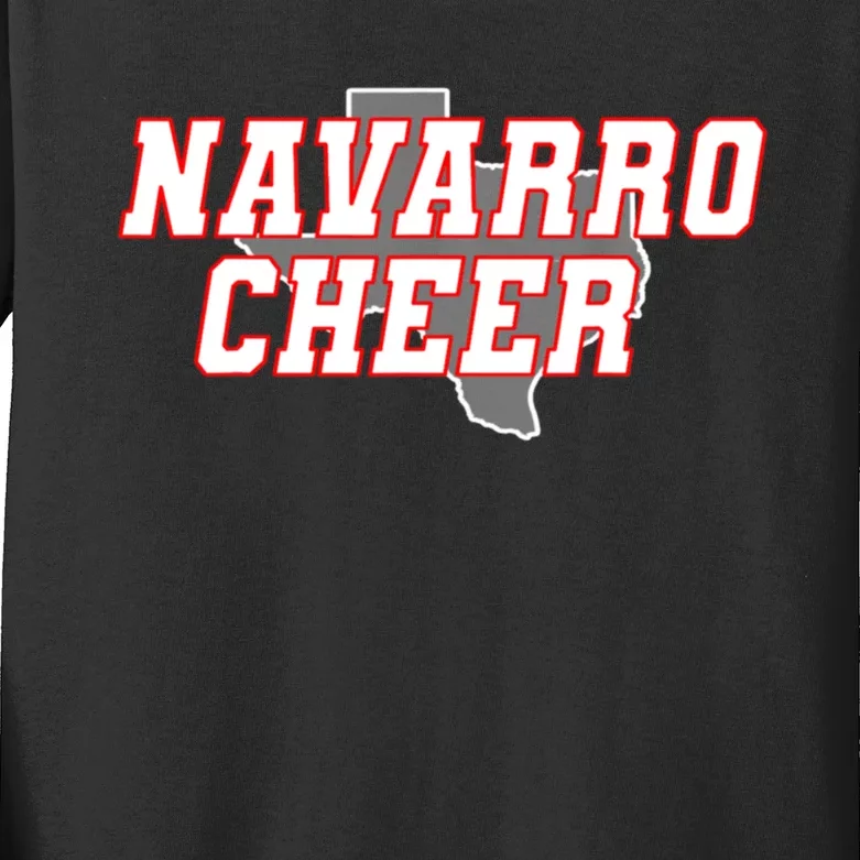 Navarro Cheer Texas Logo Kids Long Sleeve Shirt