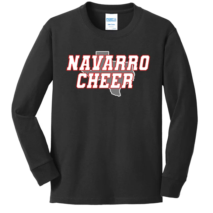 Navarro Cheer Texas Logo Kids Long Sleeve Shirt