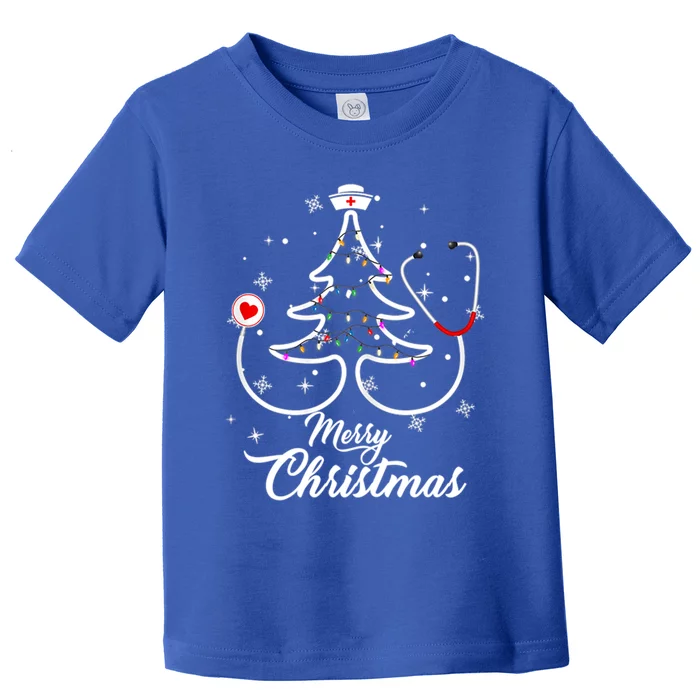 Nurse Christmas Tree Stethoscope Rn Lpn Scrub Nursing Xgiftmas Gift Toddler T-Shirt