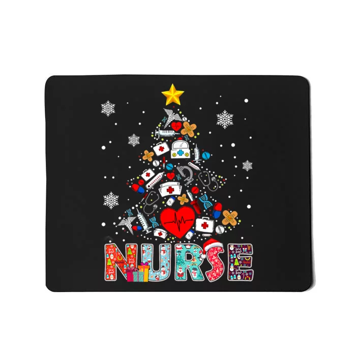 Nurse Christmas Tree Stethoscope RN LPN Scrub Nursing Xmas Mousepad