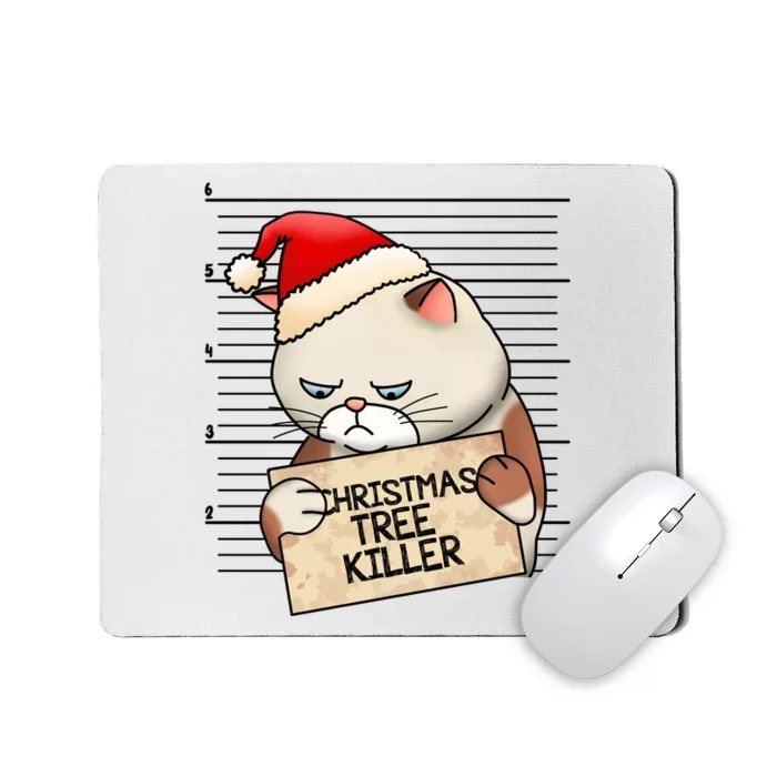 Naughty Christmas Tree Cat Gift Mousepad