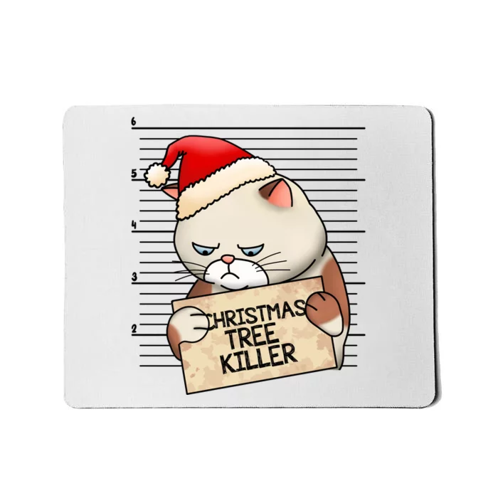 Naughty Christmas Tree Cat Gift Mousepad