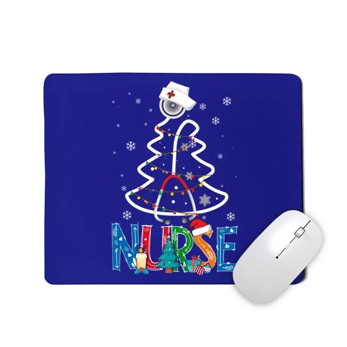 Nurse Christmas Tree Christmas Scrub Nursing Xmas Nurse Gift Mousepad